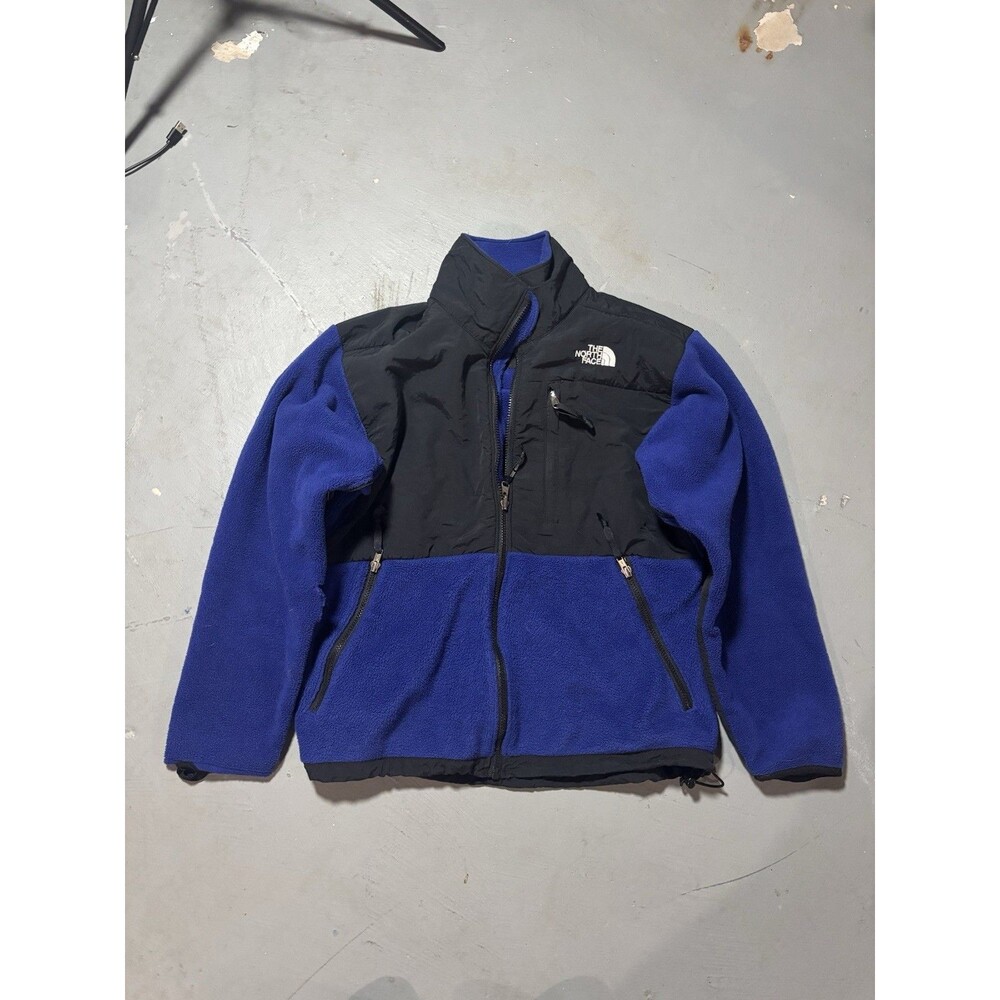 The North Face Jacket Medium women Blue Black Pockets Fleece Polartec VTG 90s